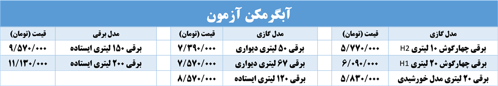 نمایندگی آبگرمکن آزمون شیراز - shiraz water heater price